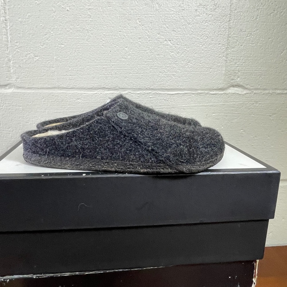 Birkenstock Zermatt Gray Wool Felt Shearling Slippers Slip On Women's 39 EU/8 US